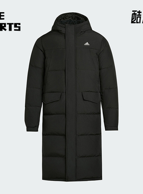 Adidas/阿迪达斯正品冬季男女连帽保暖长款运动休闲羽绒服KF6748