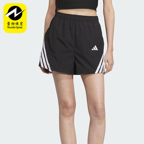 Adidas/阿迪达斯正品2025夏季女士梭织经典运动宽松短裤KE5852