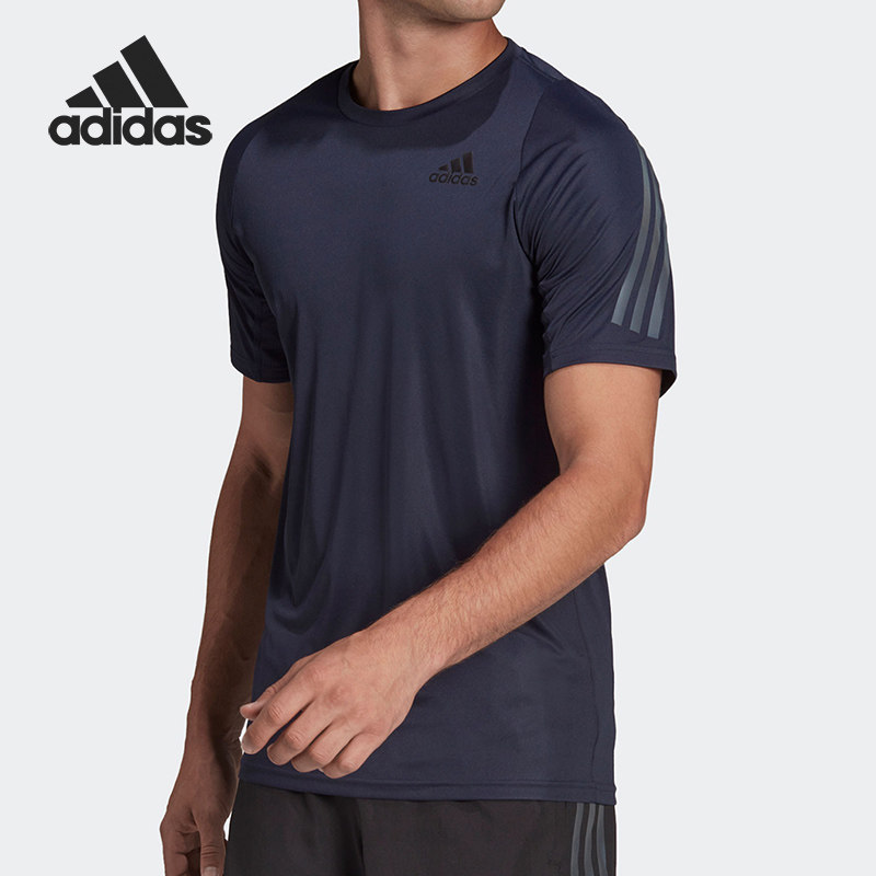 Adidas/阿迪达斯正品男士纯色圆领短袖Logo印花T恤 HE2475