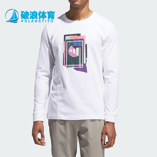 Adidas/阿迪达斯正品M BTC GFX LS T男士针织高尔夫长袖JX1756