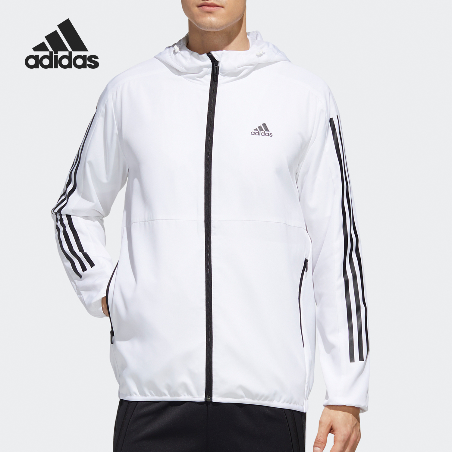 Adidas/阿迪达斯官方正品MH WB 3S男士经典运动连帽外套GF3964