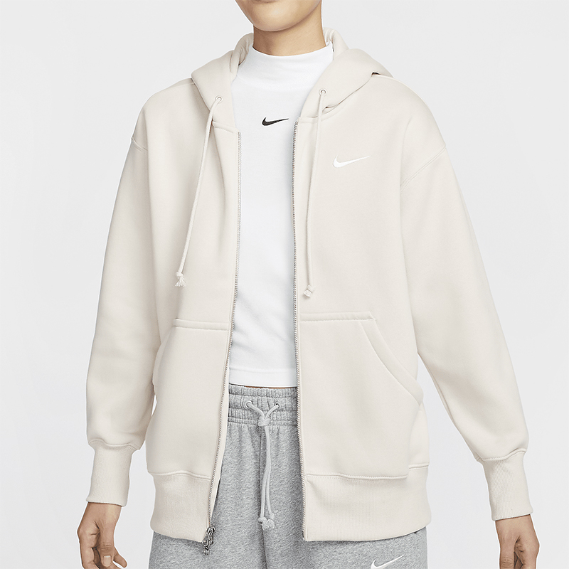 耐克女士加绒连帽简约保暖外套
