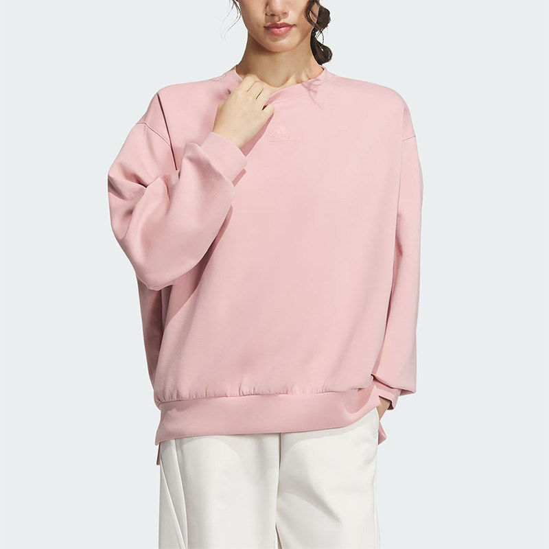 阿迪达斯女士休闲圆领卫衣