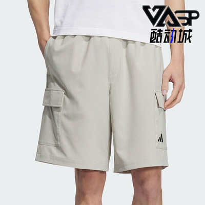 Adidas/阿迪达斯正品2025男士经典工装运动透气梭织短裤KC3095