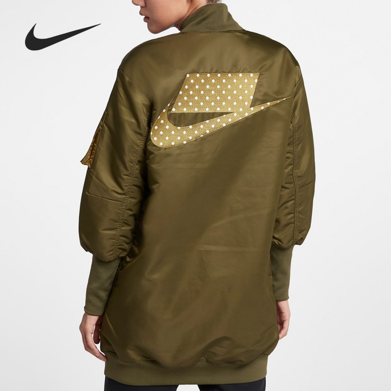 Nike/耐克正品女子中长款立领休闲运动轻盈保暖棉服 932050