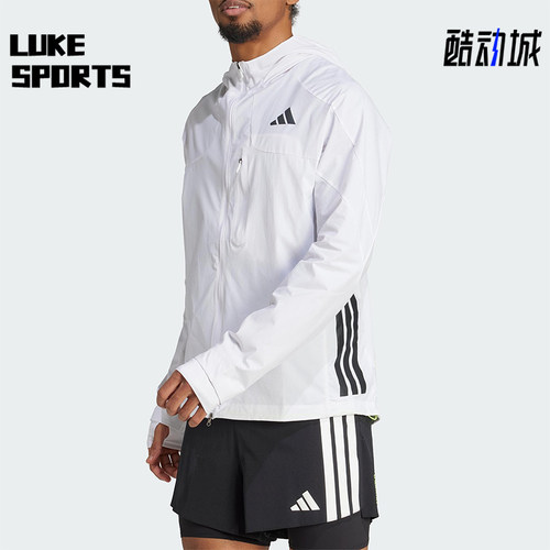 Adidas/阿迪达斯正品2025男士连帽训练跑步休闲运动外套JF3471