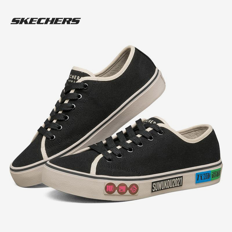 Skechers/斯凯奇正品新款女子帆布鞋低帮运动休闲鞋66666347