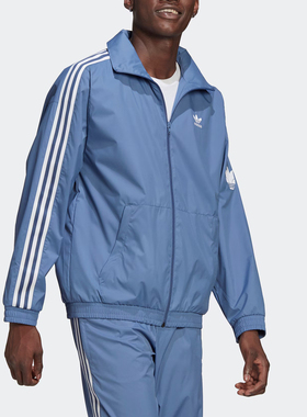 Adidas/阿迪达斯官方正品三叶草男士梭织立领宽松运动外套JM2715