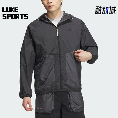 阿迪达斯男士户外连帽外套