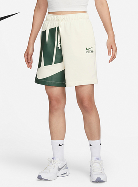 Nike/耐克正品2024新款女士系带松紧腰运动短裤FN2247-110