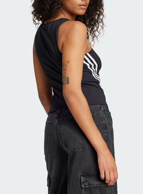 Adidas/阿迪达斯官方正品三叶草女士修身交叉肩带无袖背心JM9258
