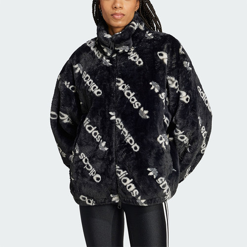 阿迪达斯女士人造毛皮保暖外套