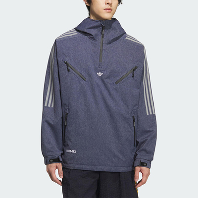 Adidas/阿迪达斯正品三叶草男士休闲牛仔运动连帽套头衫KA3943