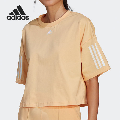 Adidas/阿迪达斯正品圆领短款休闲透气女子运动短袖T恤HT3507