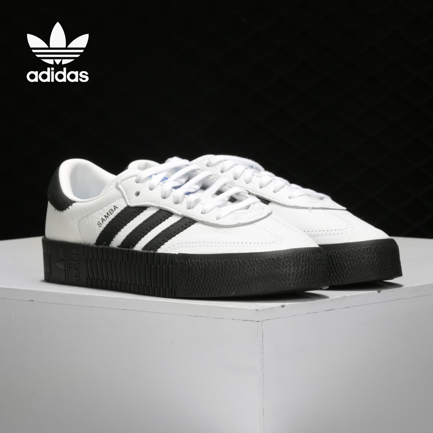 Adidas/阿迪达斯官方正品三叶草女子经典运动厚底休闲板鞋FV0767