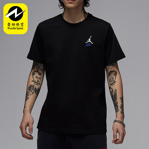 Nike/耐克正品JORDAN男士经典透气针织运动休闲图案T恤IB7527-010