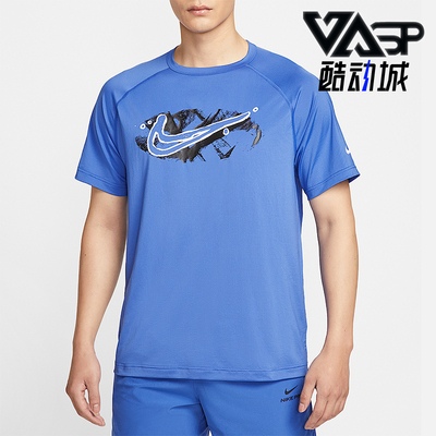 Nike/耐克正品Dri-FIT男士耐穿透气图案训练运动短袖HV0429-411