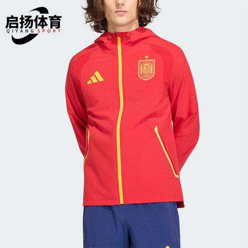 Adidas/阿迪达斯正品TIRO新款男经典红黄色足球夹克外套JZ2243
