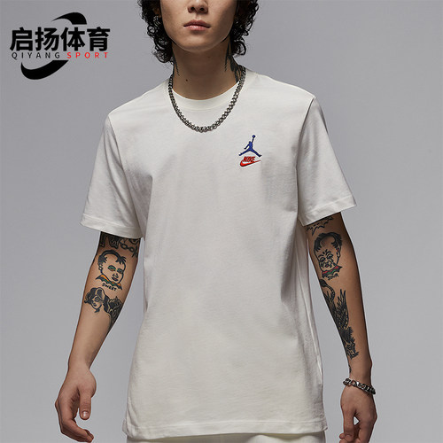 Nike/耐克正品JORDAN男士经典针织休闲运动透气短袖IB7527-133