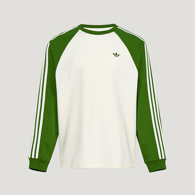 Adidas/阿迪达斯正品三叶草男女运动华夫格拼接复古长袖T恤KV8869