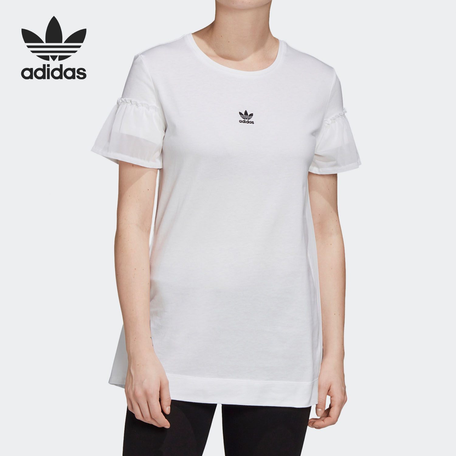 Adidas/阿迪达斯正品三叶草 Tulle Tee女子休闲运动短袖T恤GK3660