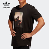 联名男子照片印花T恤 Adidas DMC 三叶草RUN GN5928 阿迪达斯正品