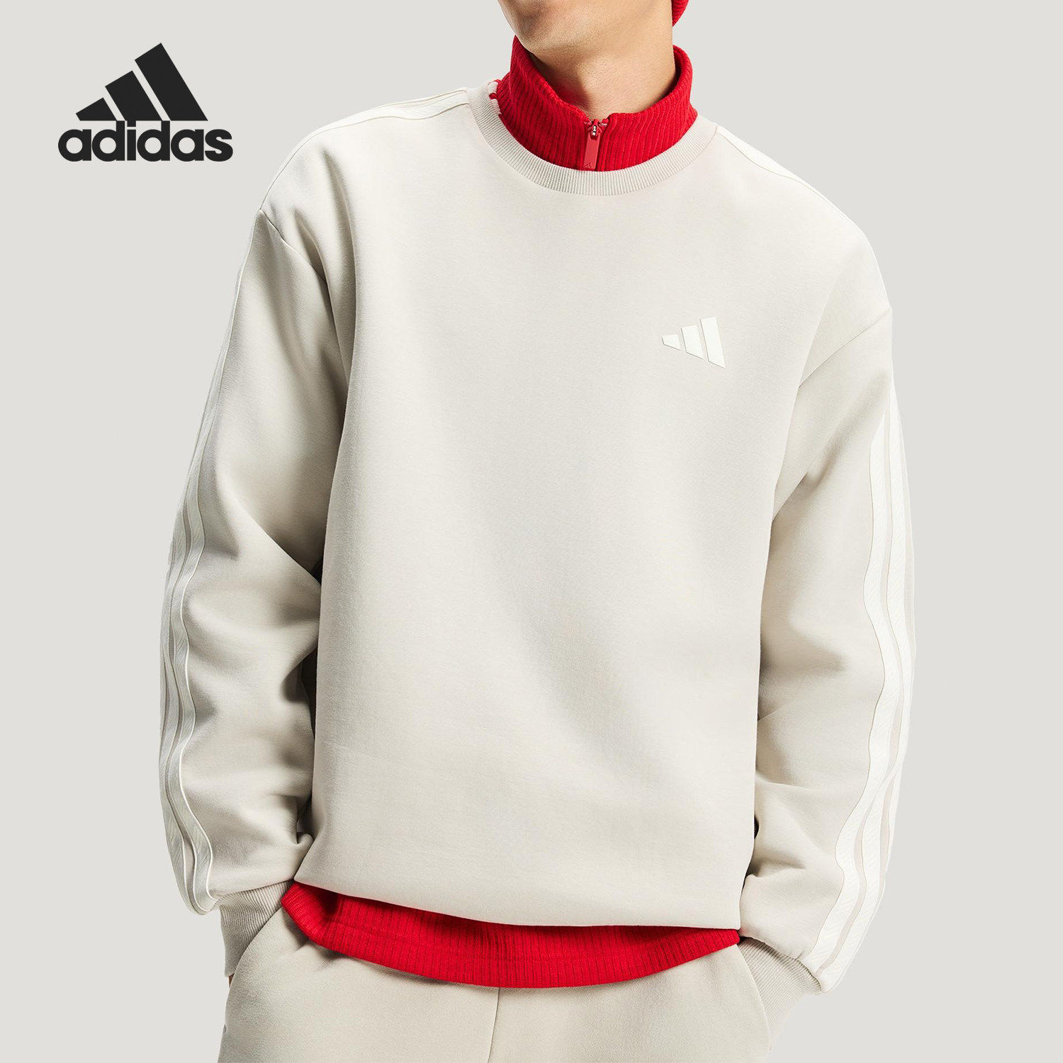 Adidas/阿迪达斯官方正品春秋男士圆领长袖针织卫衣套头衫KR2515