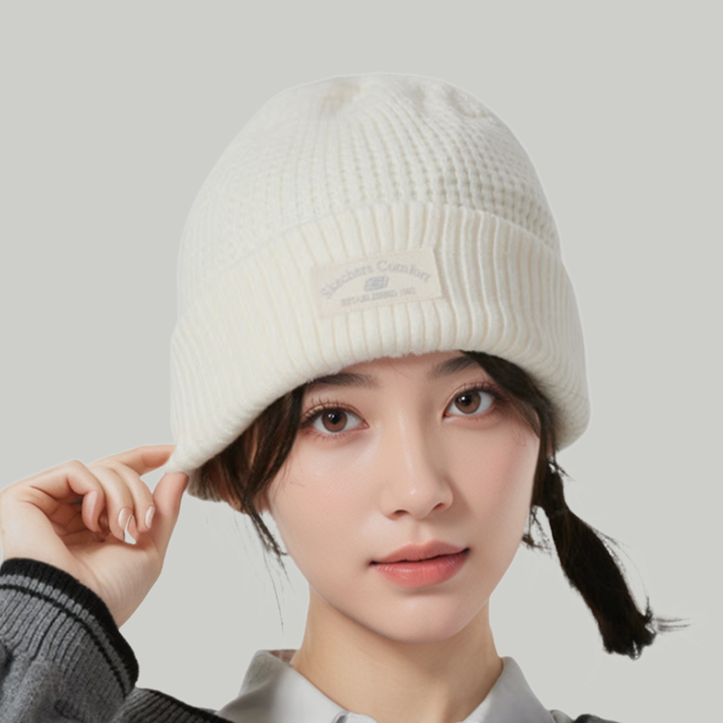 斯凯奇男女肌理感保暖轻盈针织帽
