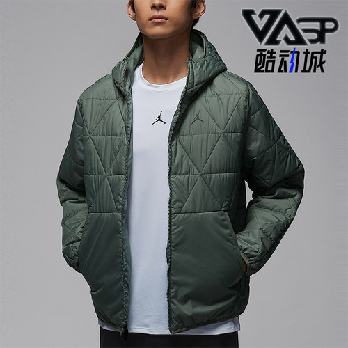 Nike/耐克正品JORDAN男士休闲运动连帽保暖梭织棉服FZ3163-351