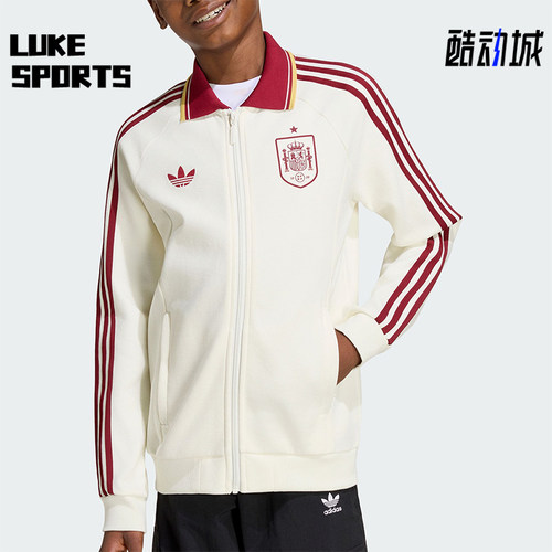Adidas/阿迪达斯正品三叶草大童经典翻领拉链长袖夹克外套JZ2248