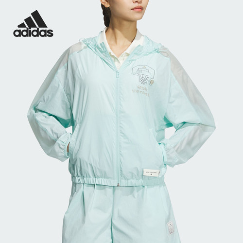 阿迪达斯女士梭织休闲夹克外套