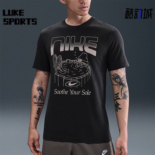 Nike/耐克正品Sportswear男士印花图案圆领休闲短袖HQ9265-045