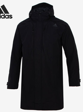 Adidas/阿迪达斯正品男子连帽加绒休闲运动中长款风衣外套 GM4450