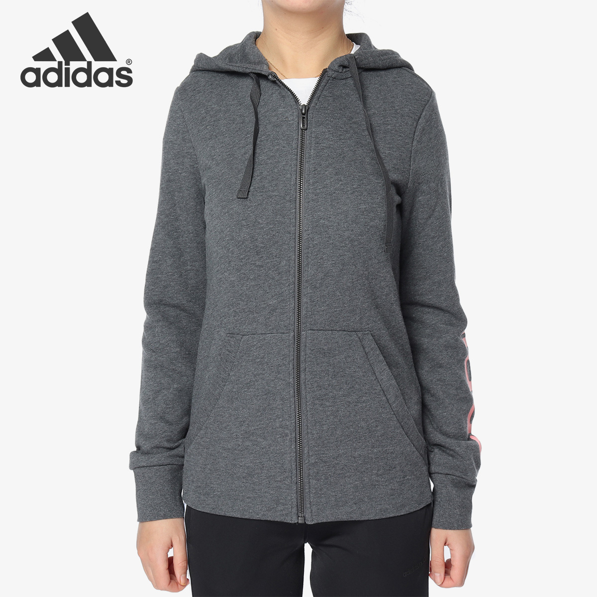 Adidas/阿迪达斯正品女子休闲运动连帽针织夹克外套BR2572
