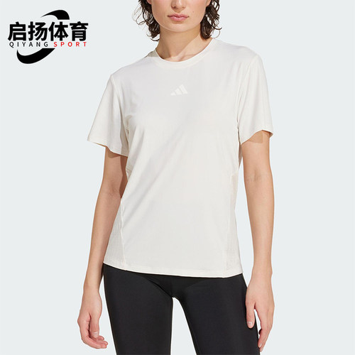 Adidas/阿迪达斯正品2025夏季款女士经典健身运动训练T恤JZ6282