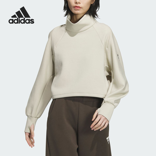 Adidas/阿迪达斯官方正品FUSTL W P CREW女士短款立领卫衣JM2456