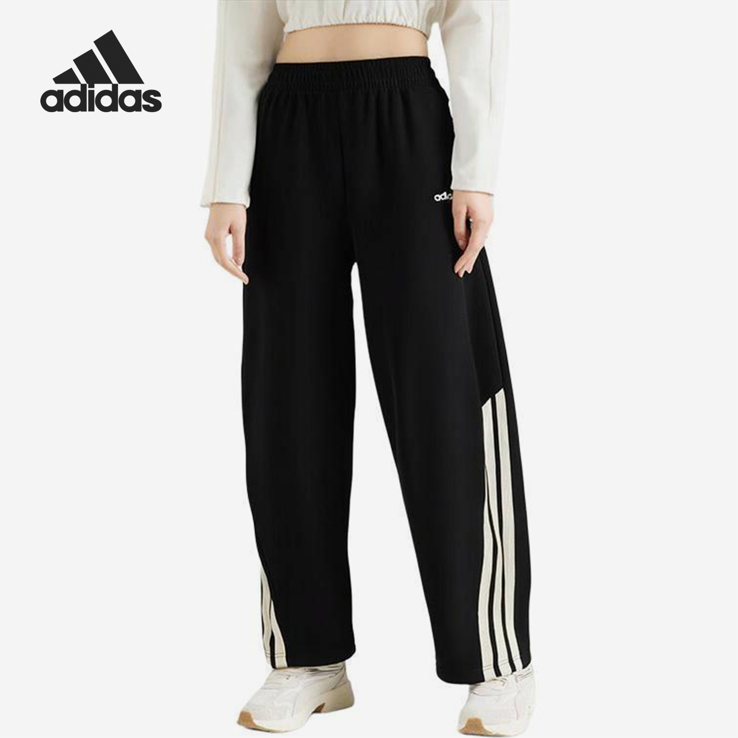 Adidas/阿迪达斯官方正品春秋女士针织宽松经典户外长裤KA2589