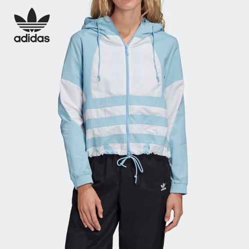 Adidas/阿迪达斯正品三叶草女子梭织连帽长袖夹克外套FU1737