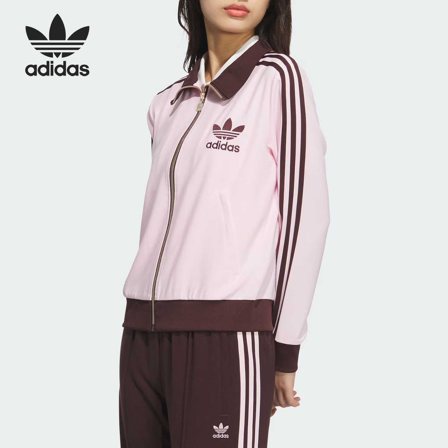 Adidas/阿迪达斯正品三叶草女士时尚立领休闲潮流外套JX2804