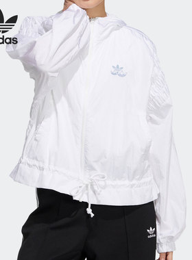 Adidas/阿迪达斯正品三叶草2021新款女子拉链连帽夹克外套HC6576