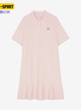 Skechers/斯凯奇正品新款简洁POLO领针织女子短袖连衣裙L222W125