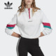 休闲卫衣GC8775 三叶草女子拼接高腰短款 Adidas 阿迪达斯正品