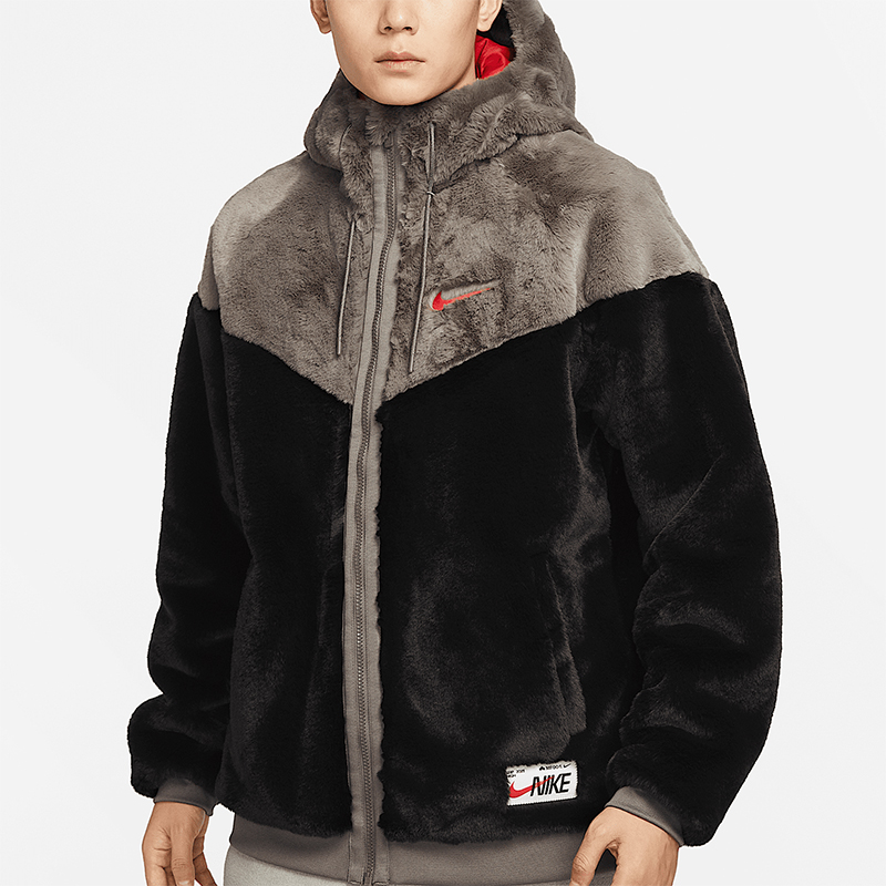 Nike/耐克正品新款男士针织连帽加绒保暖夹克外套FD9895-010