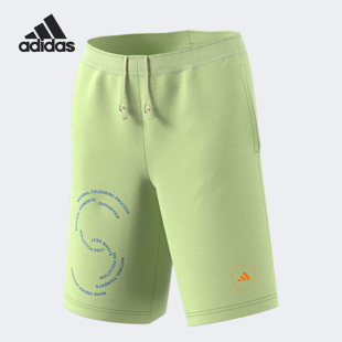 HT1071 Adidas 阿迪达斯官方正品 新款 女士印花抽绳系带直筒短裤