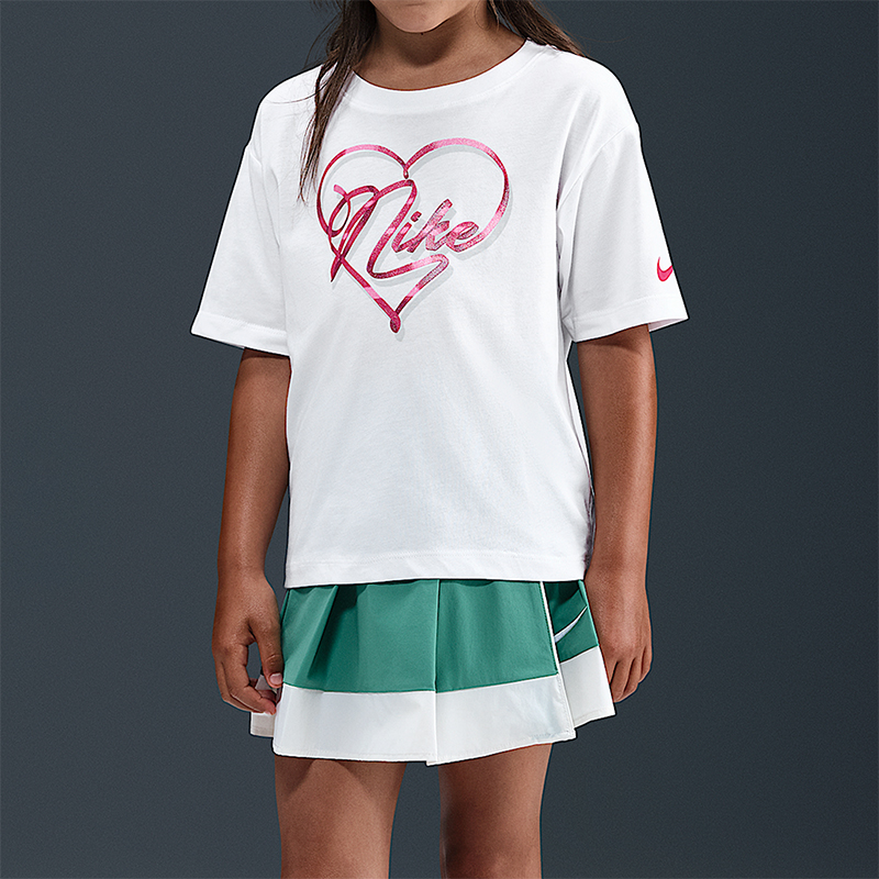 Nike/耐克正品夏季小童圆领简约时尚休闲运动针织短袖IO2529-100