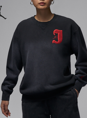 Nike/耐克正品JORDAN女士针织加绒圆领运动卫衣FV7066-010