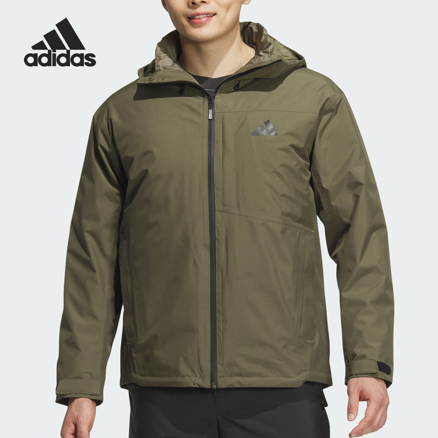 Adidas/阿迪达斯正品防风保暖三合一男士连帽冲锋衣JM9136
