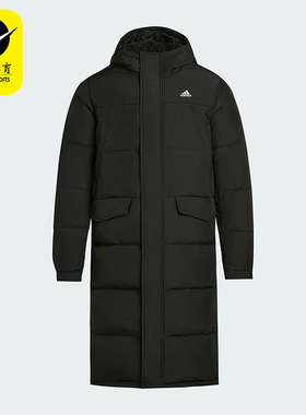 Adidas/阿迪达斯正品冬季男女连帽保暖长款运动休闲羽绒服KF6748