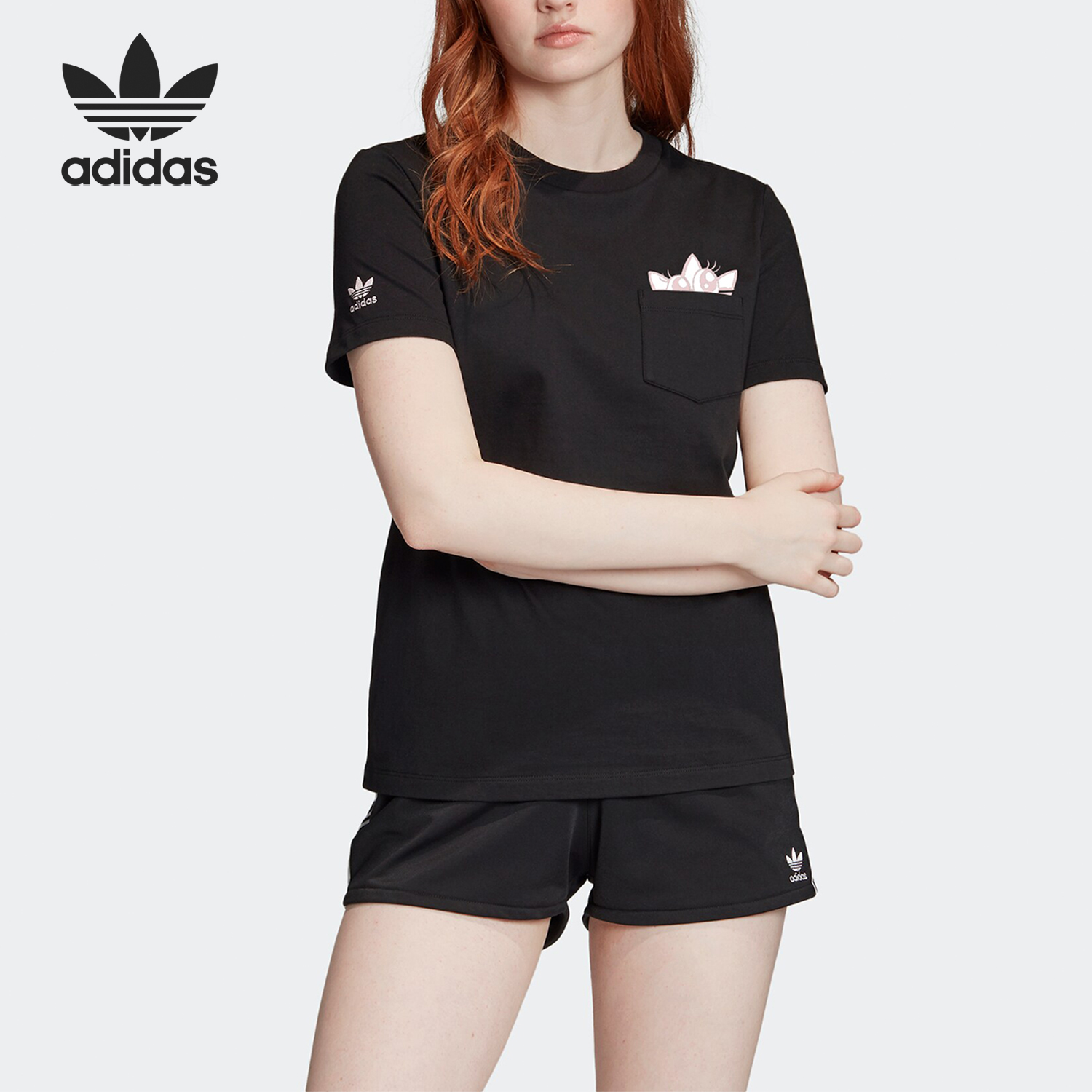 阿迪达斯正品女士运动短袖