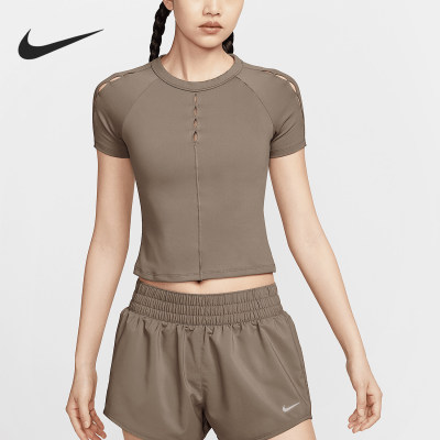 Nike/耐克正品Dri-FIT女士短裤修身透气休闲短袖HQ0249-214